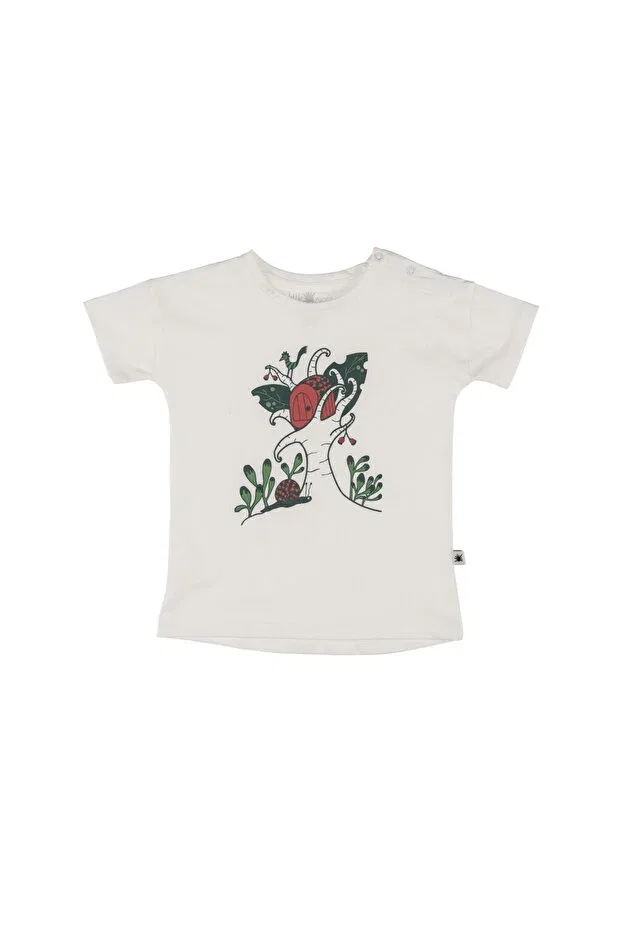 Детская футболка с принтом Tree House Little Yucca, Off White