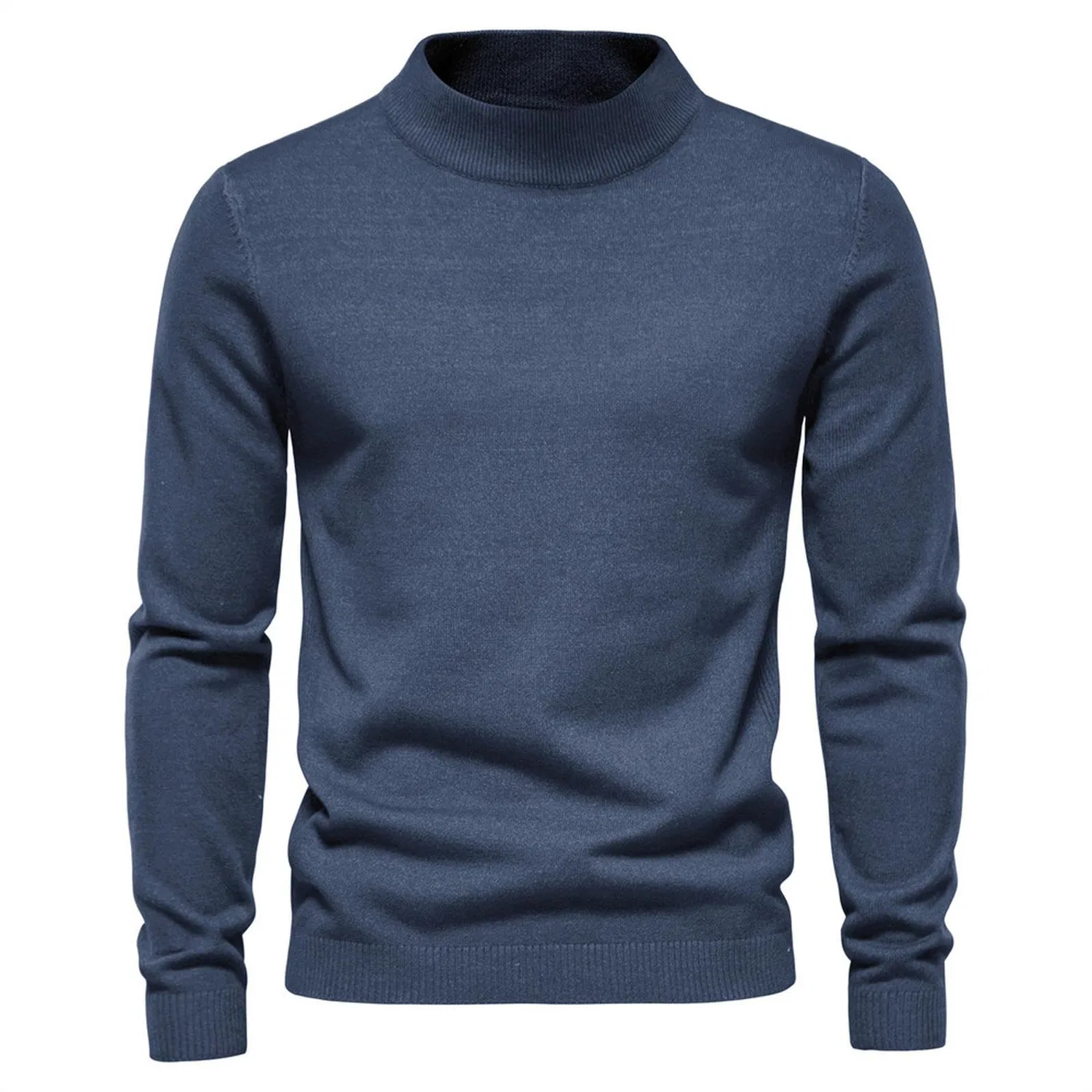 Мужской свитер с высоким воротником, тёмно-серый, XL, Dark Grey Medium Neck