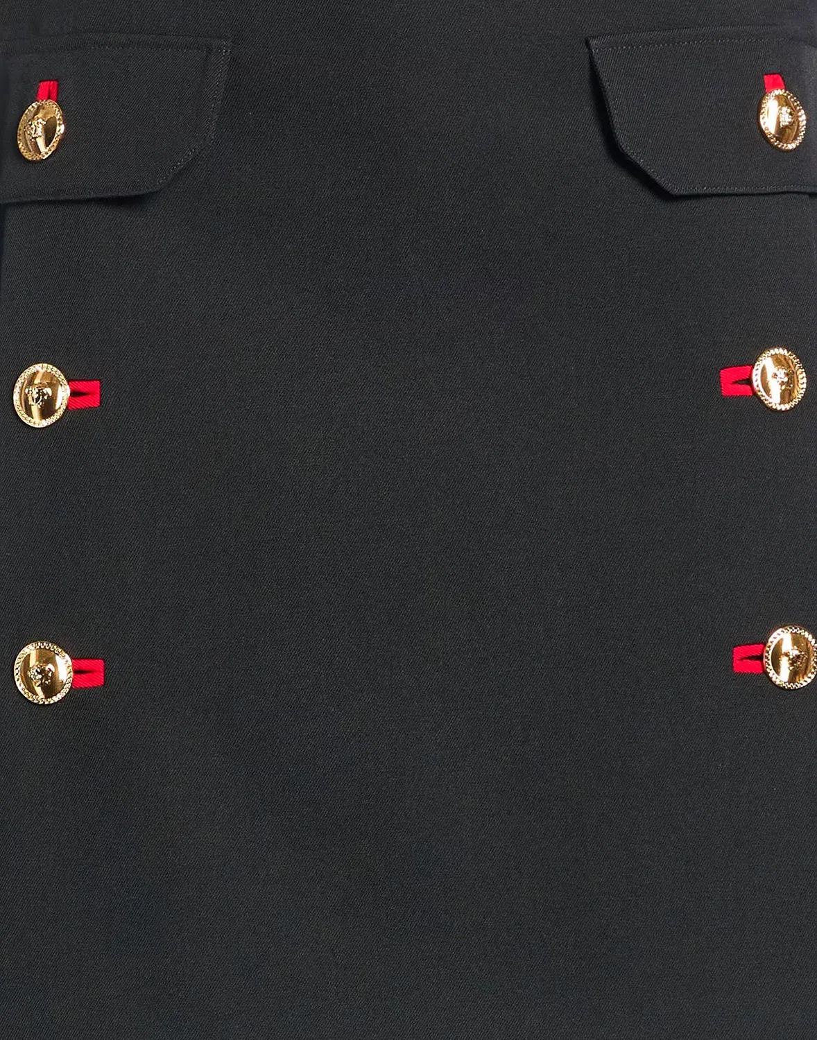 Женская юбка-карандаш из чистой шерсти Versace, черный — фото 4