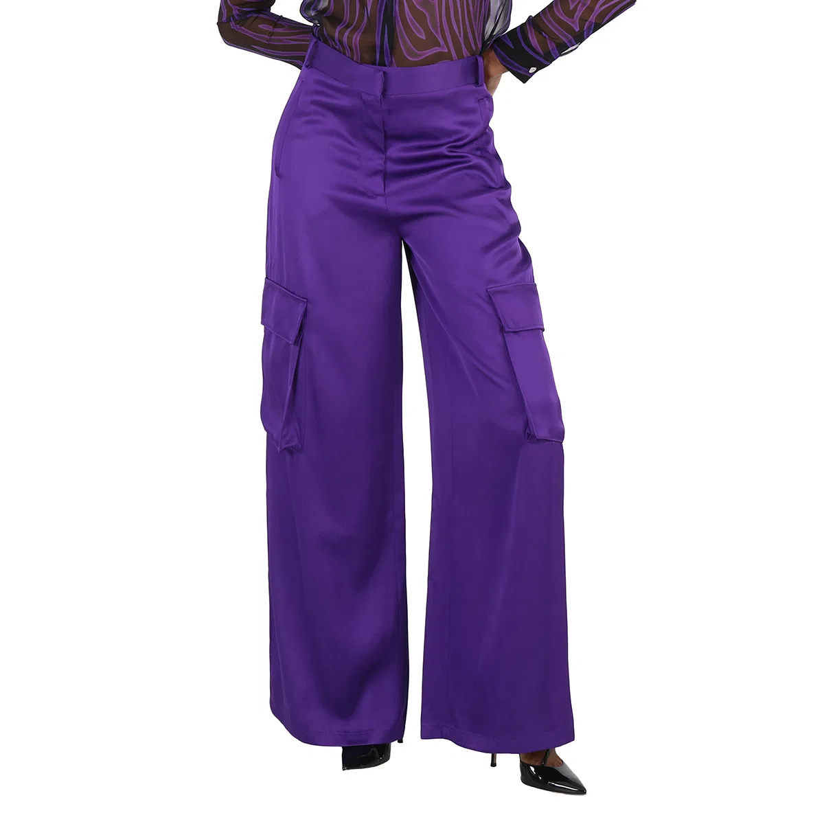 Широкие брюки-карго Versace, Bright Dark Orchid