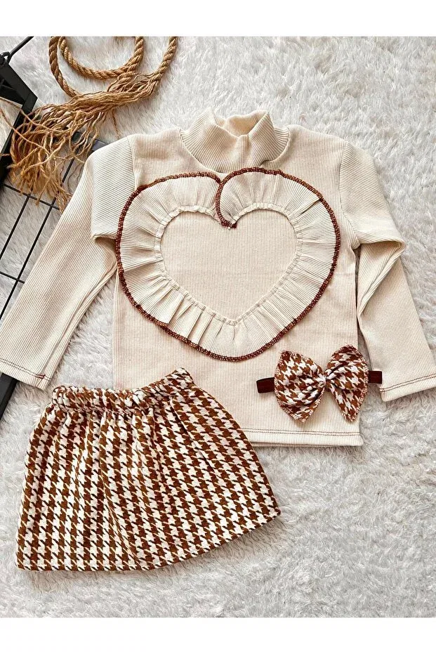 Детский комплект одежды для новорожденных с принтом Bahnur, Brown — фото 2