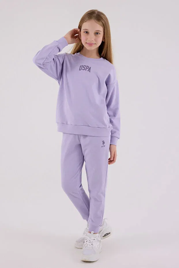 Детский комплект из свитшота и брюк с вышивкой Licensed U.S. Polo Assn., Lilac