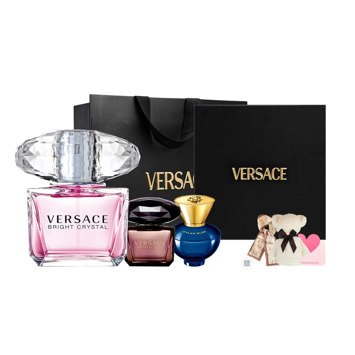Женский парфюмерный набор VERSACE Pink Diamond, 90 мл + 5 мл × 2