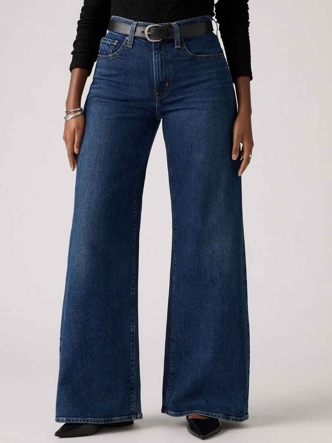 Джинсы с высокой посадкой, широкие штанины Levi's, Woodstock Blue