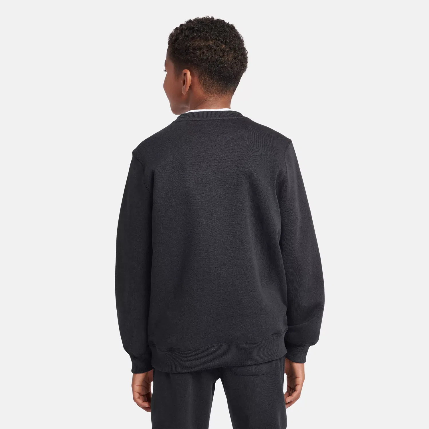 Детский свитшот с длинным рукавом Brush Back Small Logo Crew New Balance, Black — фото 4