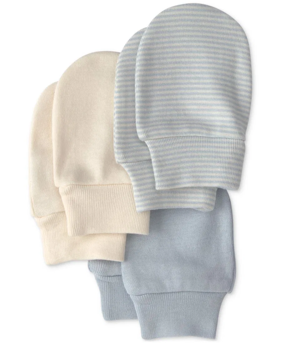 Комплект варежек для младенцев, 3 шт Carter's, Blue Ivory