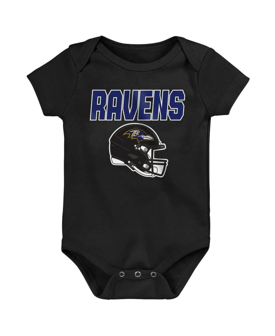 Комплект боди с коротким рукавом Littlest Player, бренд Outerstuff, Black Purple — фото 2