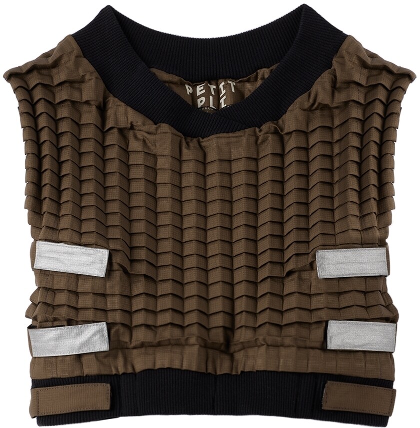 

SSENSE Exclusive Kids Коричневый топ 'The Curiosity Gilet' Petit Pli