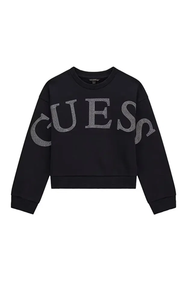 Детская толстовка для девочек с длинным рукавом Ls Active Top Guess, Black