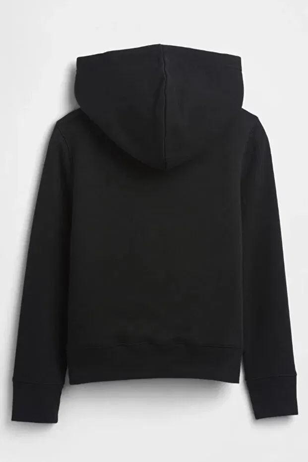 Детская толстовка для девочек с принтом V-Logo Heritage Gap, Black — фото 3