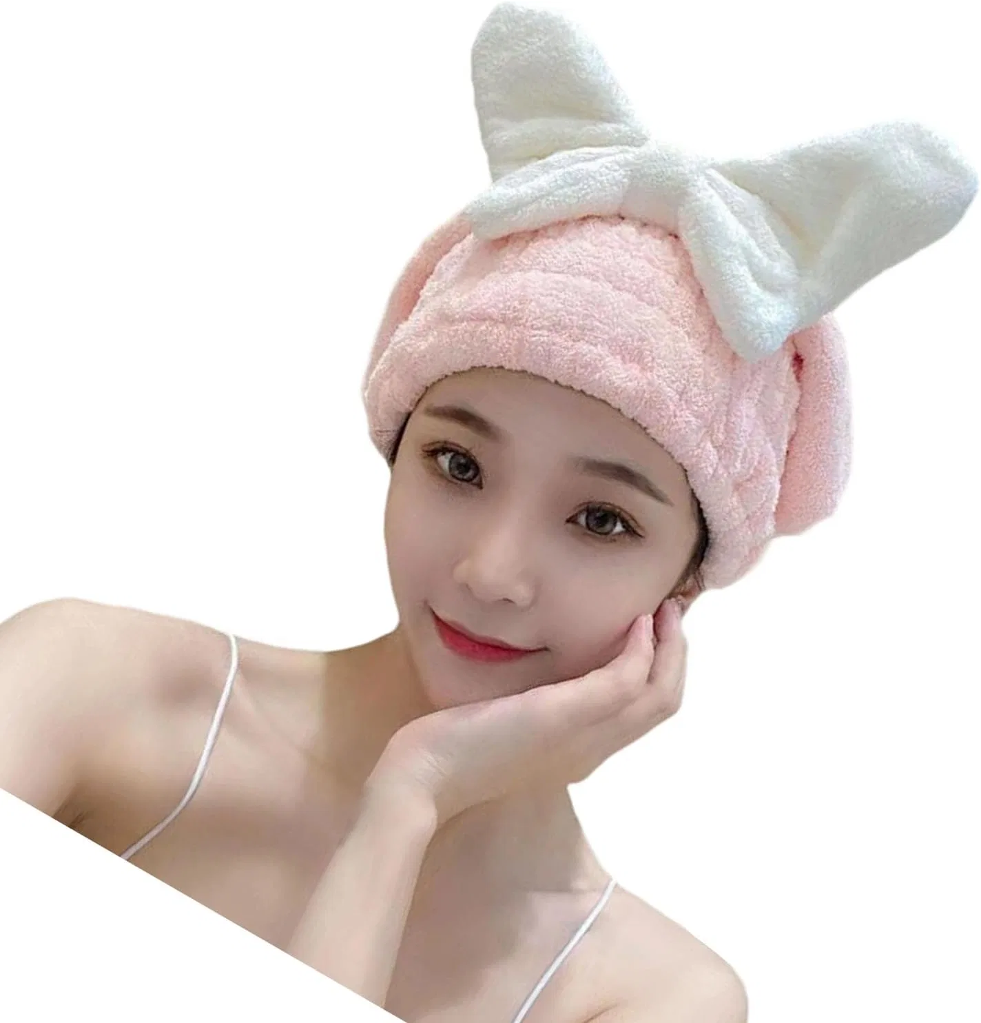Микрофибровое полотенце для волос LUOFENG, быстро сохнущее, 27x26 см, Sakura-pulver