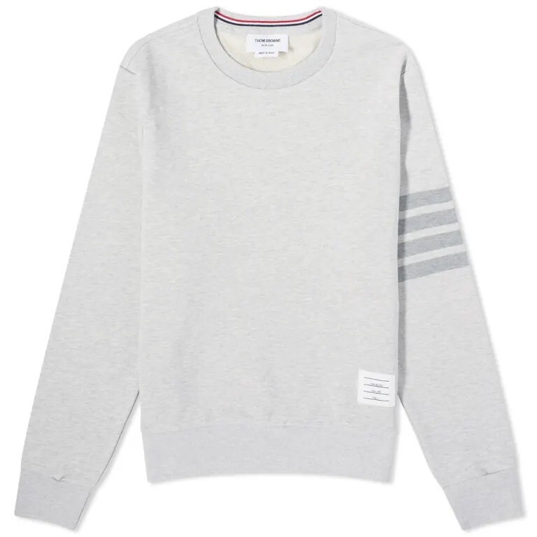 

Свитшот Thom Browne Engineered Stripe Crew, светло-серый