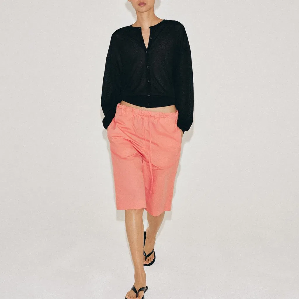 Женский свитер с круглым вырезом Black ZARA, Черный — фото 4