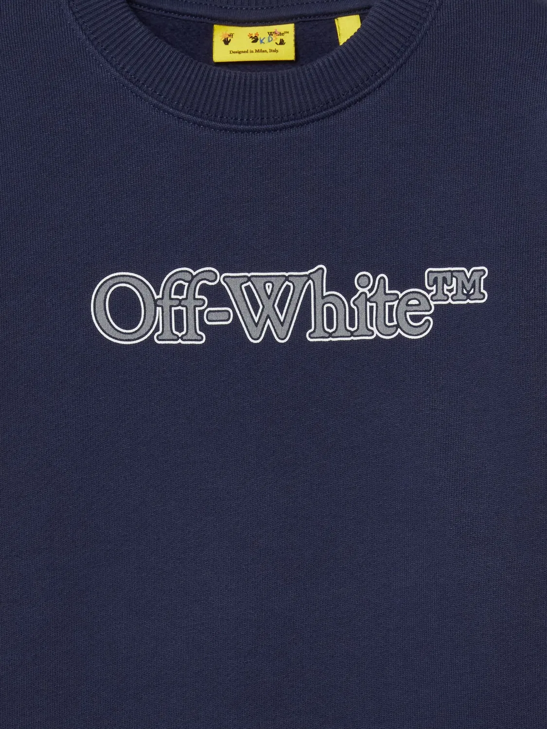 Свитшот Big Bookish из хлопка OFF-WHITE, темно-синий — фото 2