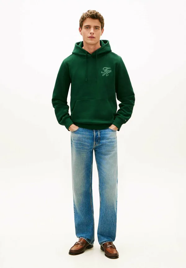 Худи из махровой ткани с вышивкой логотипа Tommy Hilfiger, Nocturnal Green — фото 2
