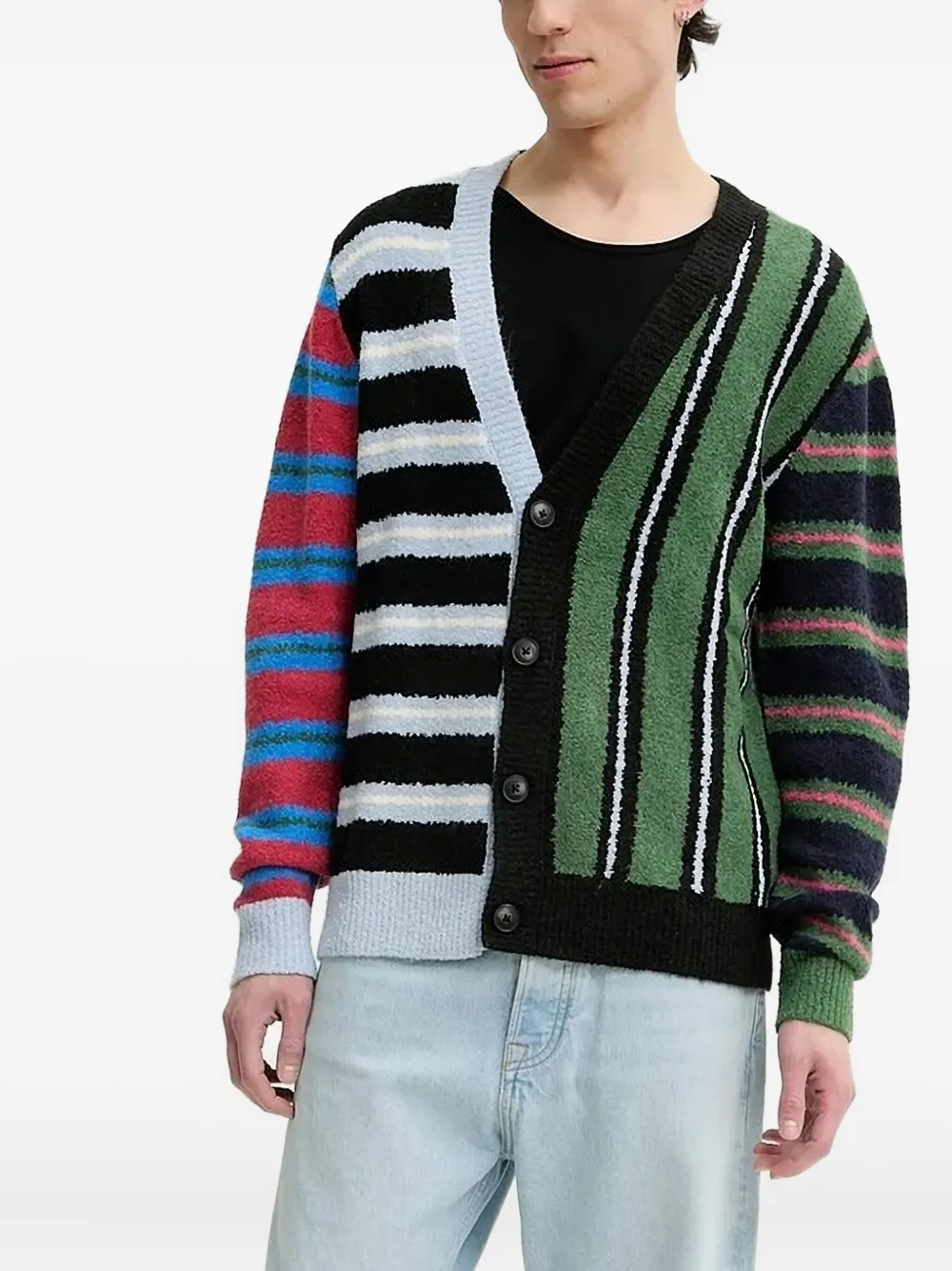 

Полосатый кардиган в стиле пэчворк Desigual, черный