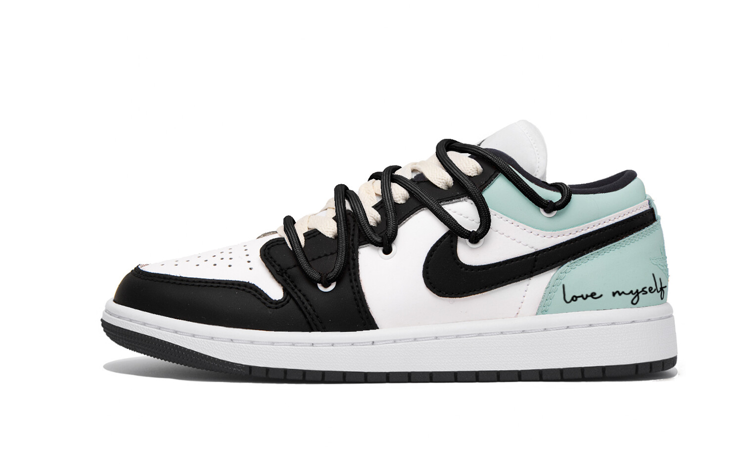 

Кроссовки Air Jordan 1 Vintage Basketball Shoes Women's Low-top Black/white/blue, синий