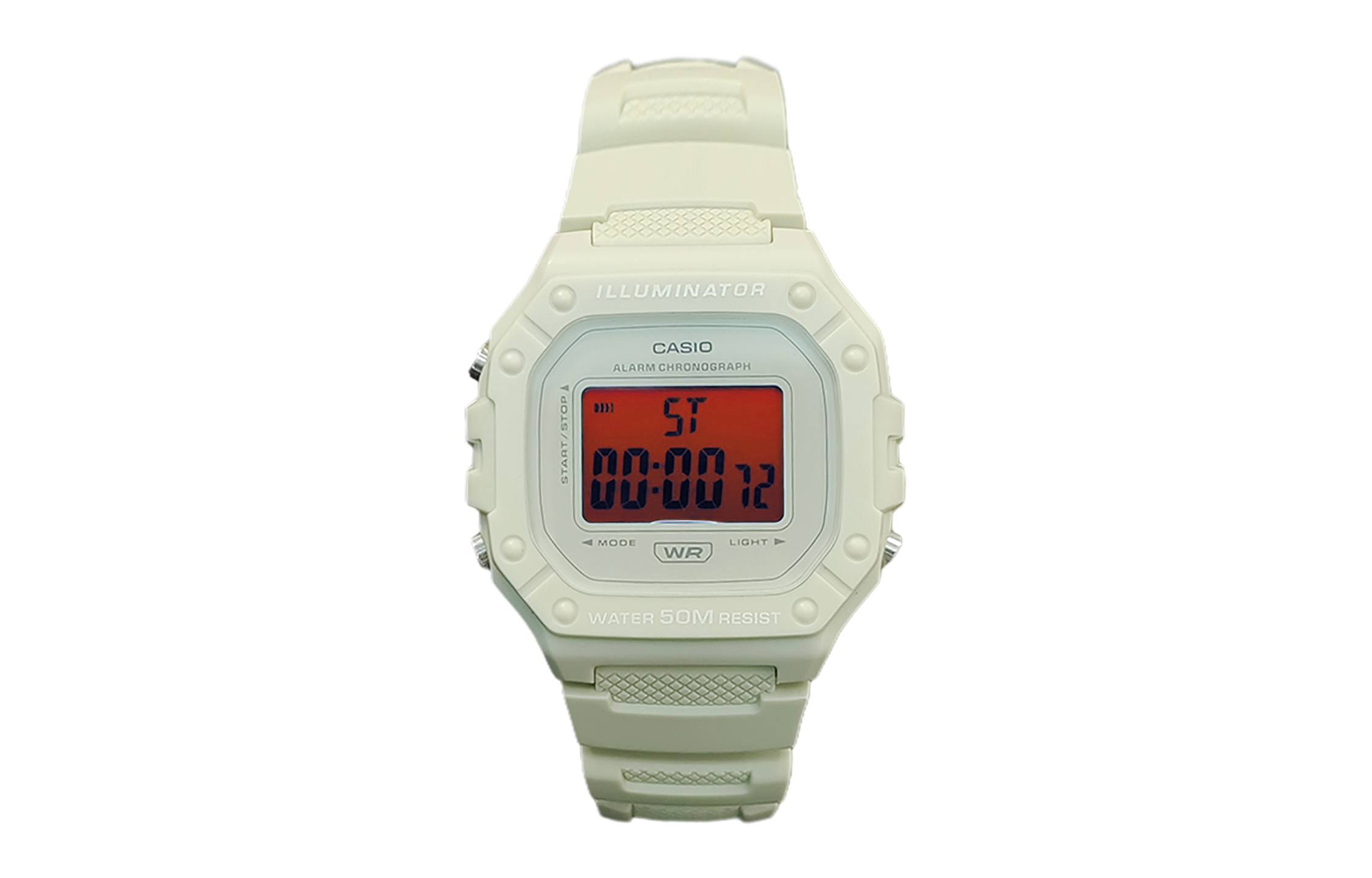 

CASIO Часы Retrofit Series Quartz Movement Resin Strap Watch Men's Watch White Dial, White Dial with Red Watch Glass