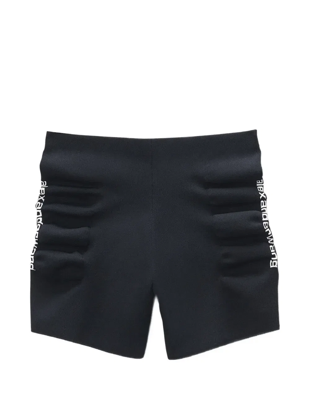 Шорты со сборками и логотипом Alexander Wang, черный