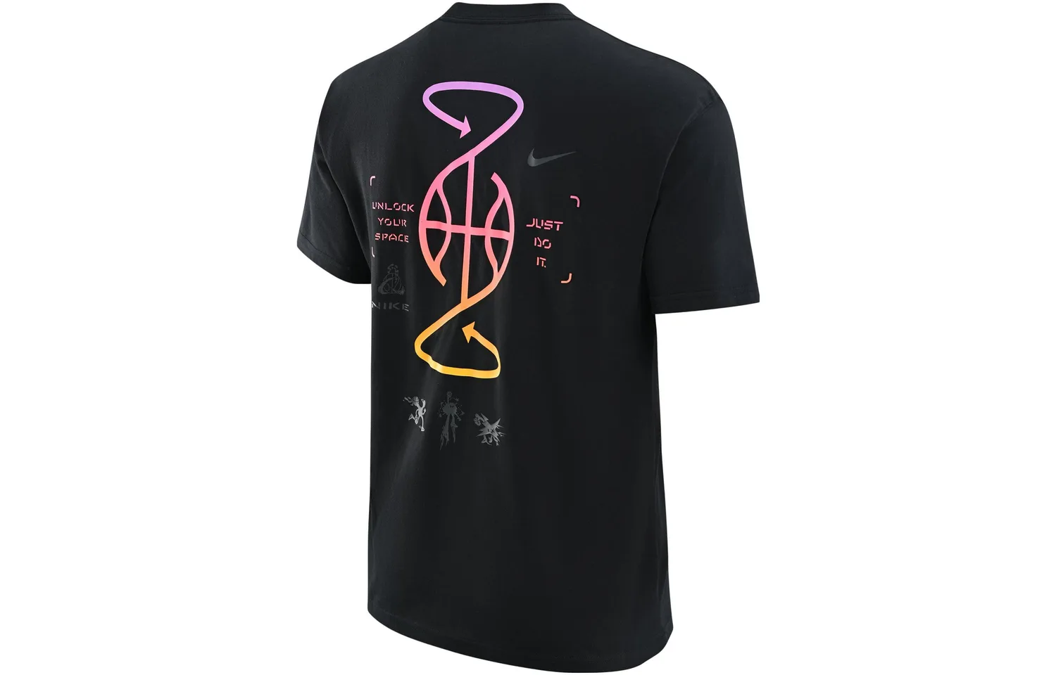 Nike Футболка мужская SS23 черная с круглым вырезом умеренно прямого кроя — фото 2