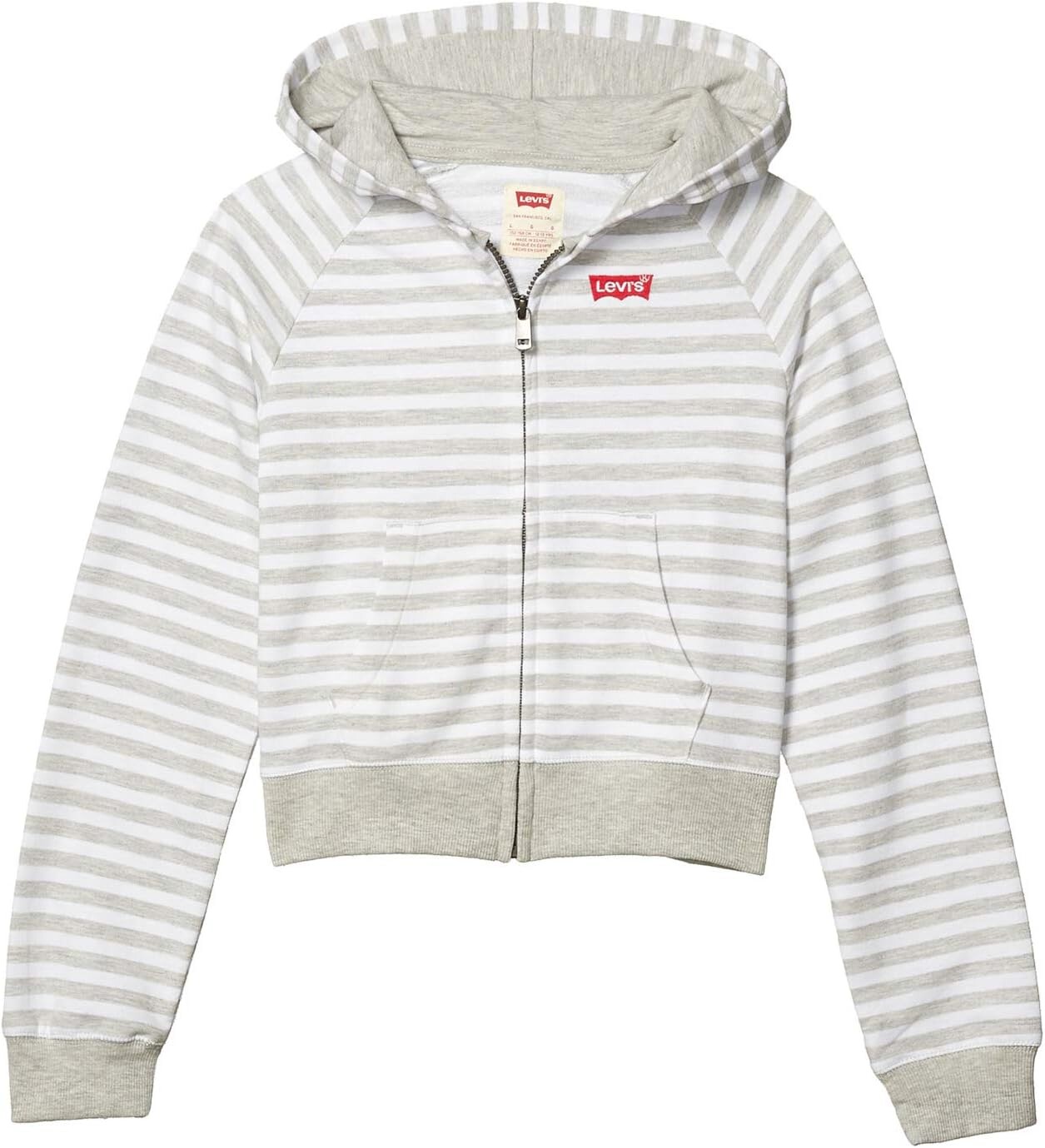 

Худи Levi'S High-Rise Zip-Up Hoodie, цвет Light Grey Heather