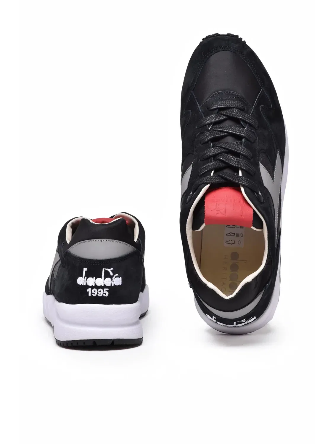 DIADORA HERITAGE Черные кожаные кроссовки Eclipse Italia из полиэстера — фото 3