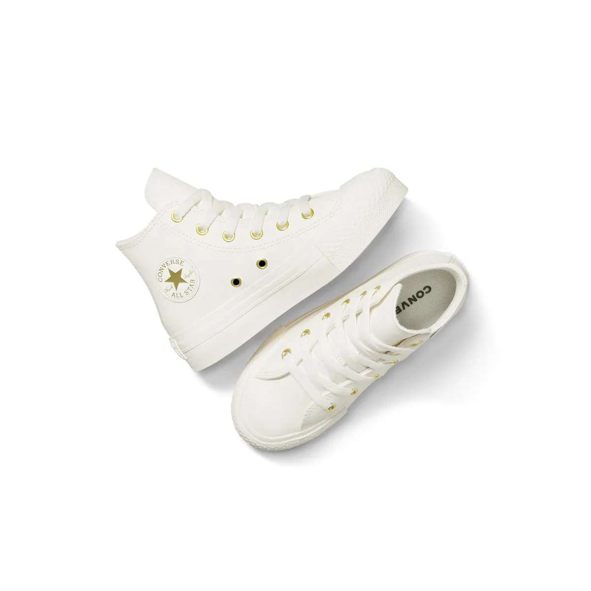 Детская повседневная обувь Chuck Taylor All Star Eva Lift Gold Luxe Leather Converse, белый — фото 2