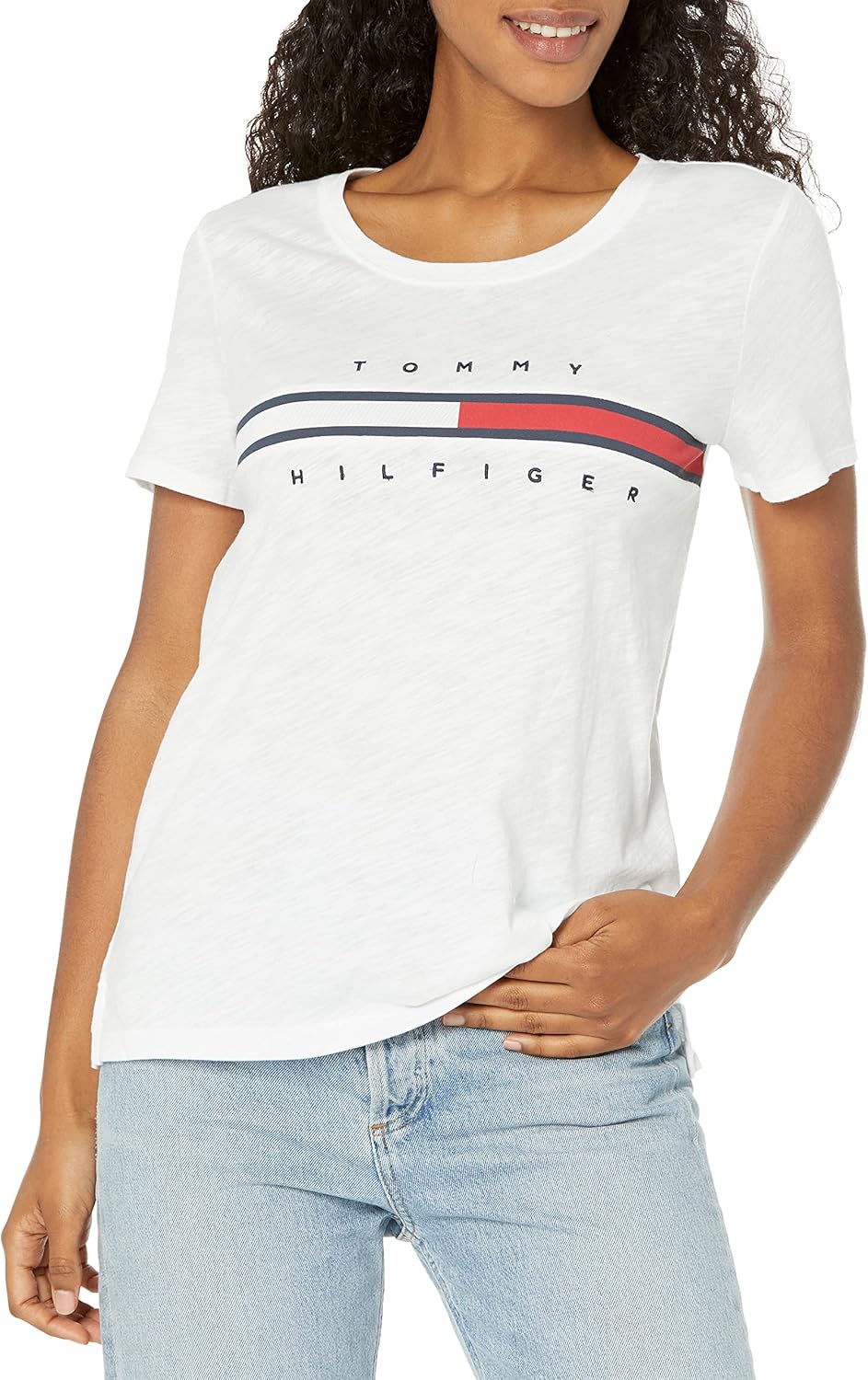 

Женская адаптивная футболка Tommy Hilfiger с фирменной полоской и регулируемой застежкой, Bright White, Белый, Женская адаптивная футболка Tommy Hilfiger с фирменной полоской и регулируемой застежкой, Bright White