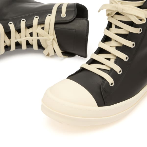Высокие кроссовки на шнуровке Rick Owens, черный & milk — фото 3