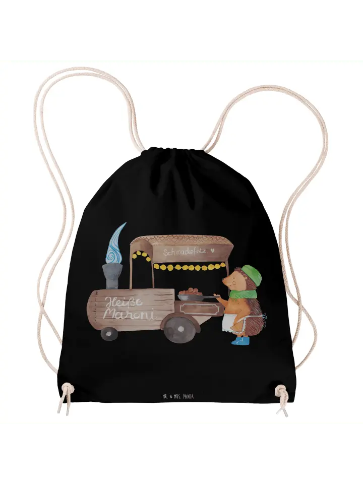 

Спортивная сумка Mr & Mrs Panda Sportbeutel Igel Maronen ohne Spruch, черный