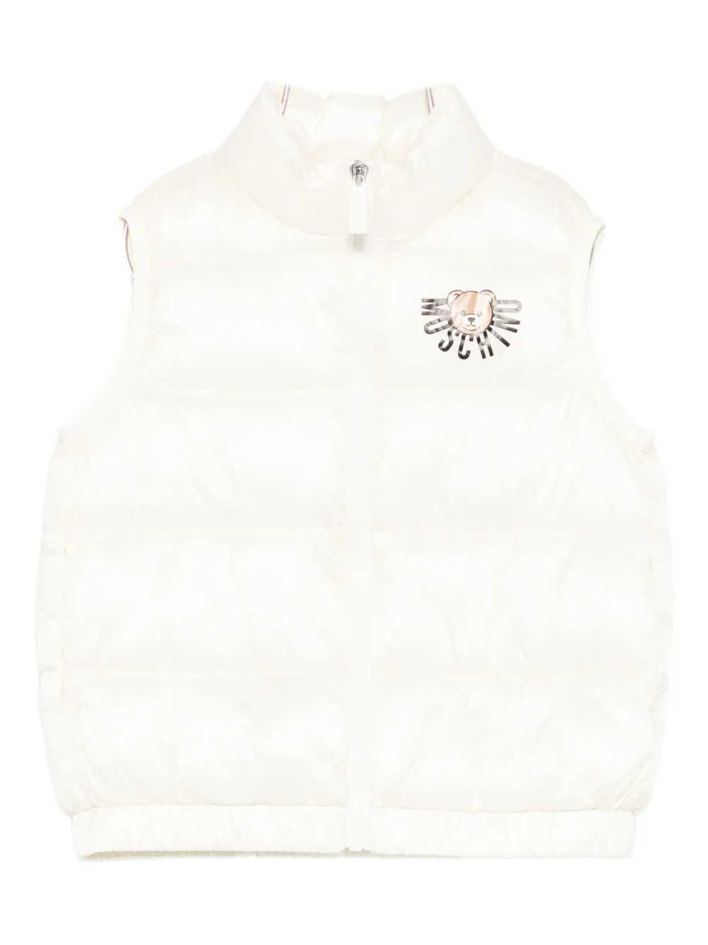 

Стеганый жилет с логотипом Moschino Kids, белый