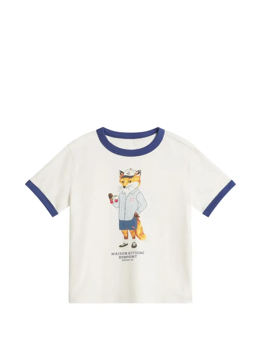 Футболка Akiva с принтом лисы из коллаборации X Bonpoint Maison Kitsuné Kids, бежевый