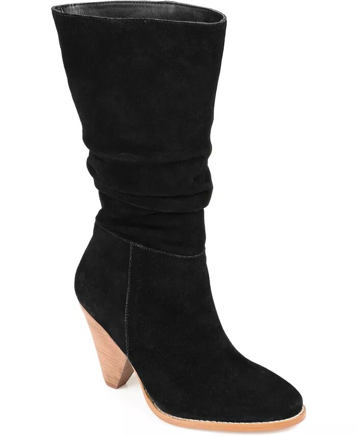 Женские сапоги Syrinn Slouch Cone Heel Mid Shaft Dress Boots Journee Signature, черный