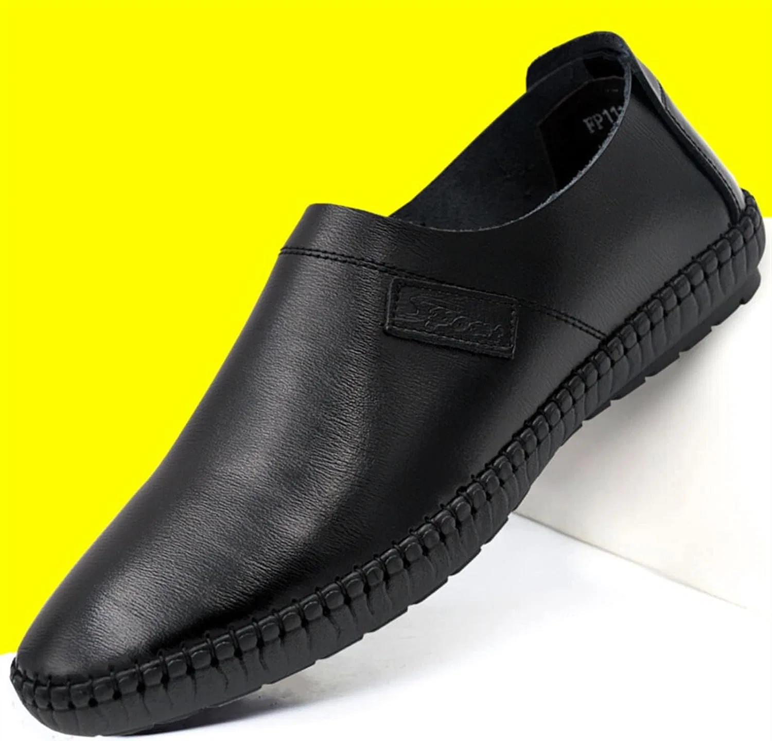 Лоферы кожаные HOOENG, Black — фото 2