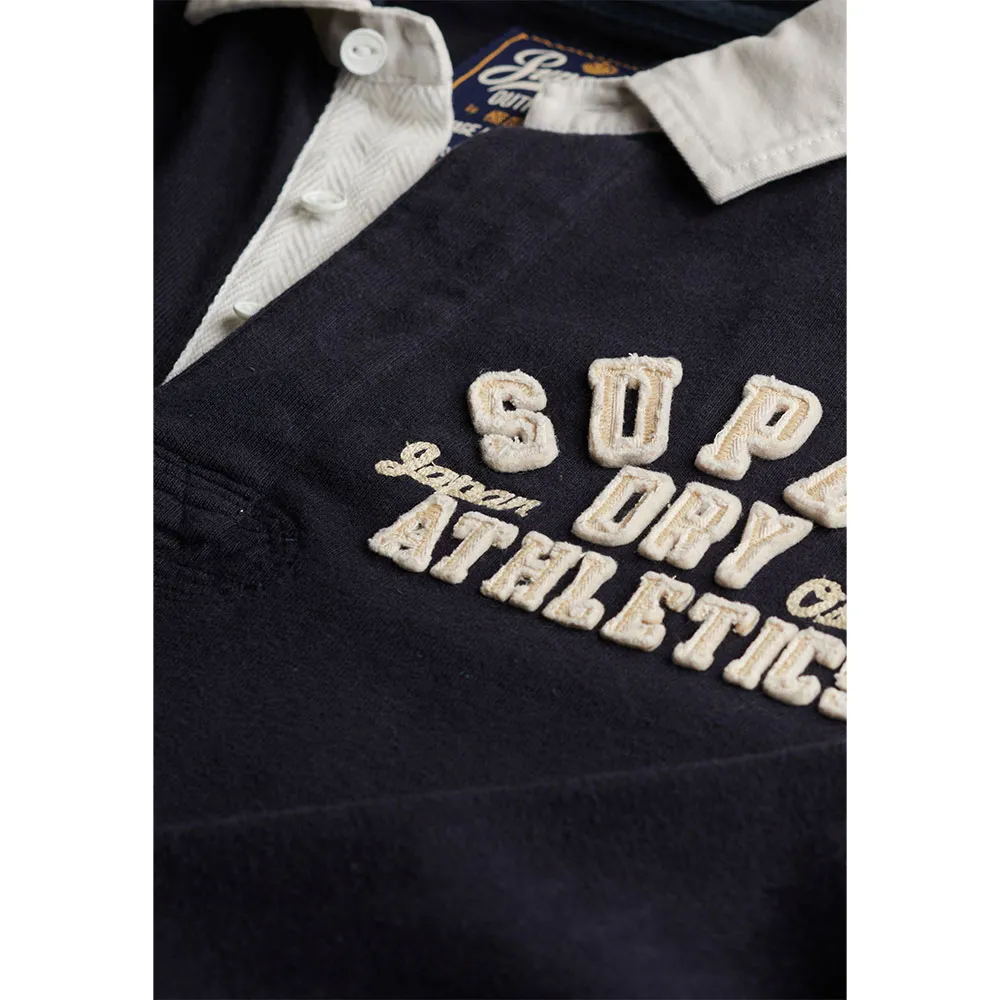 Поло с длинным рукавом Superdry Vintage Athletic Rugby, синий — фото 2