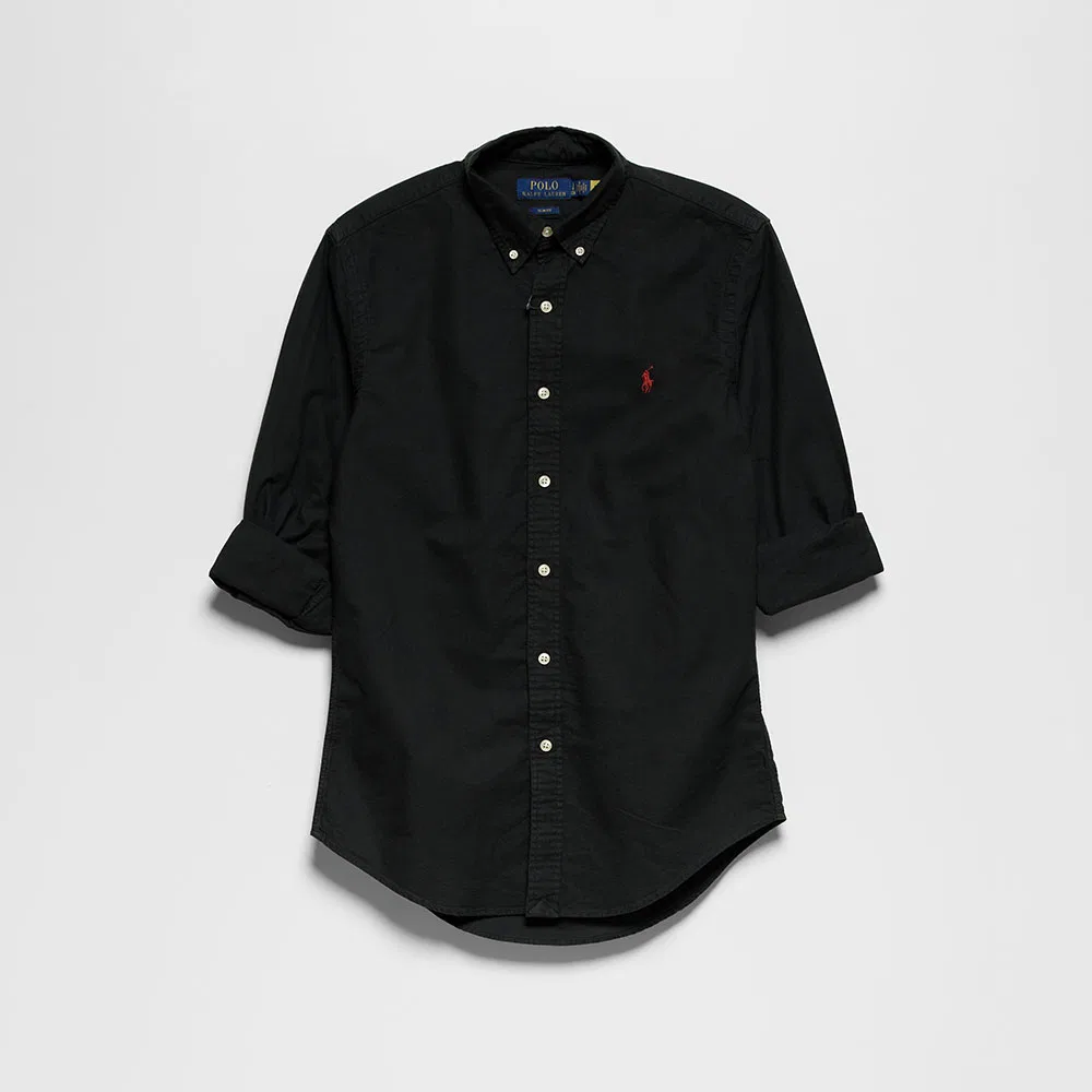 Женская оксфордская рубашка Slim Fit с окрашиванием в готовом виде, чёрная, от Polo Ralph Lauren