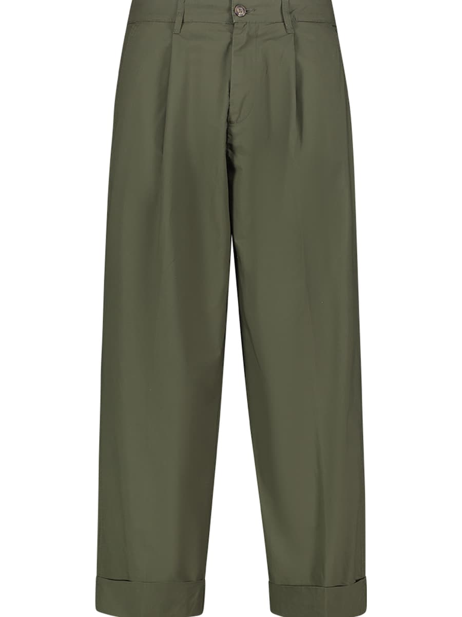 

Обычные брюки со складками спереди Re_HasH, темно-зеленый