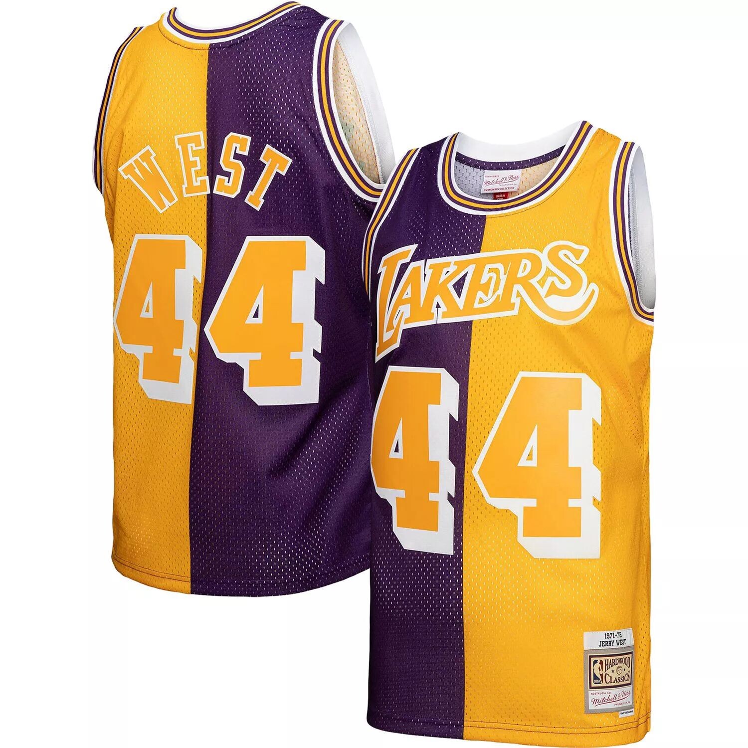 

Мужская майка Mitchell & Ness Jerry West фиолетово-золотая Los Angeles Lakers Hardwood Classics 1971-72 Split Swingman Джерси, Фиолетовый, Мужская майка Mitchell & Ness Jerry West фиолетово-золотая Los Angeles Lakers Hardwood Classics 1971-72 Split Swingm