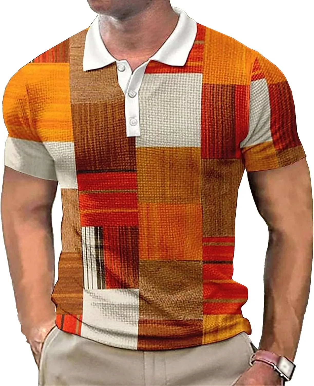 

Мужская футболка-поло Casual с принтом и отложным воротником Aosufei