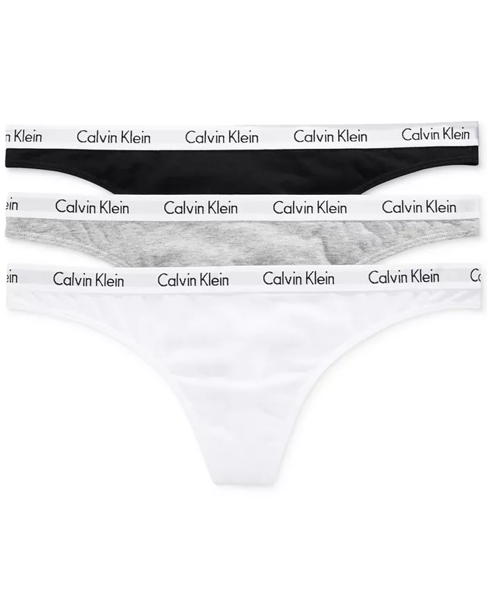 

Карусель Хлопковые Трусы-стринги 3 шт. QD3587 Calvin Klein, мультиколор