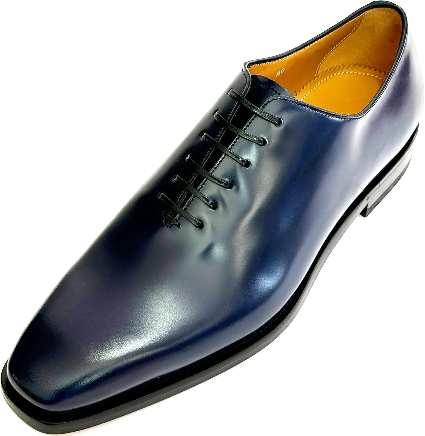 Мужские оксфорды Ferragamo Genuine Geoffrey из темно-синей кожи с прошитой подошвой (Salvatore), синий