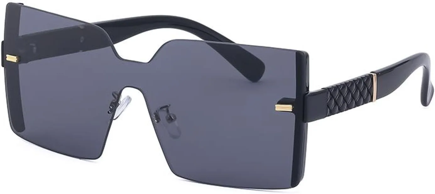 

Солнцезащитные очки без оправы большого размера для женщин, роскошные, с прозрачными линзами, для мужчин, в стиле ретро, ​​с крупной оправой TVTBBVV, C1black