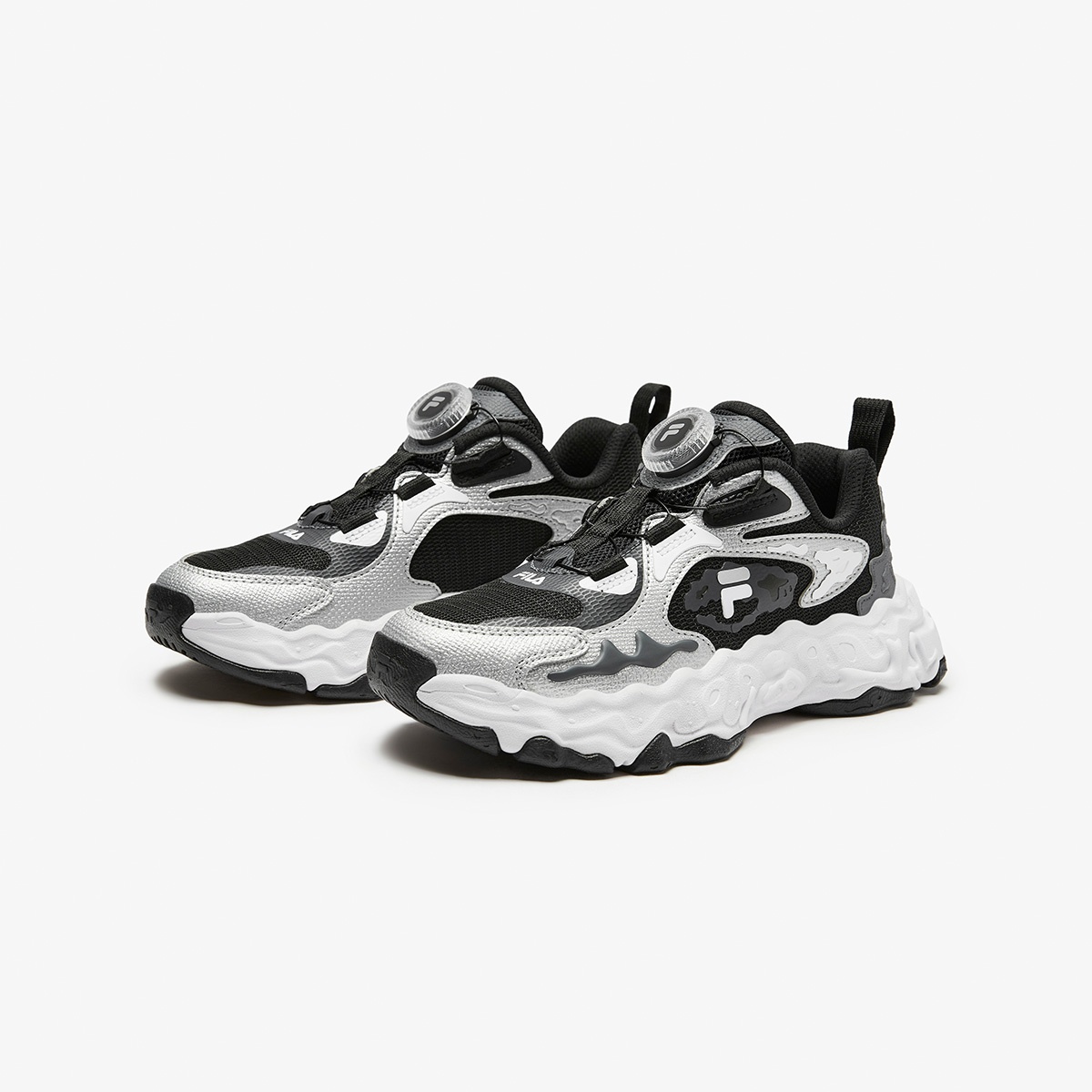 Кроссовки для бега с амортизаторами для детей FILA KIDS, черный/серебряный — фото 4