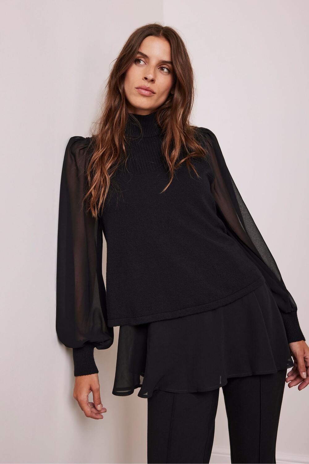 

Трикотажный топ из смеси хлопка Mint Velvet, черный