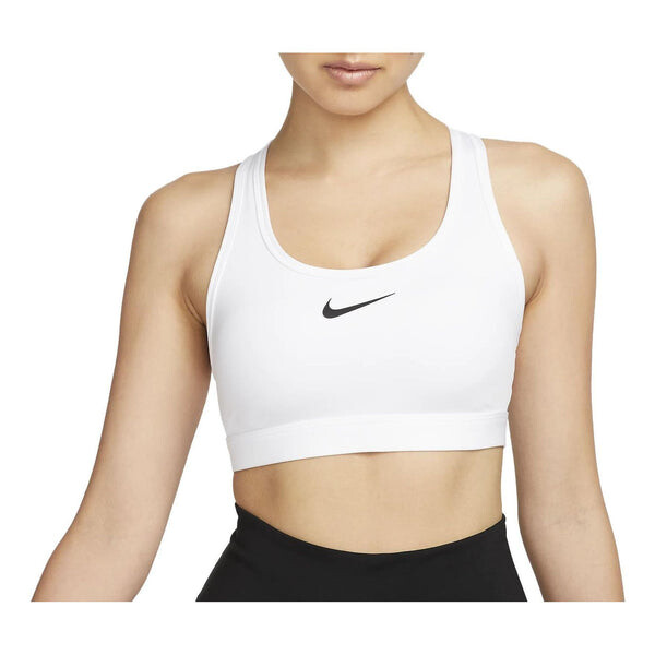 

Спортивный бюстгальтер со средней поддержкой и логотипом Swoosh Nike, белый