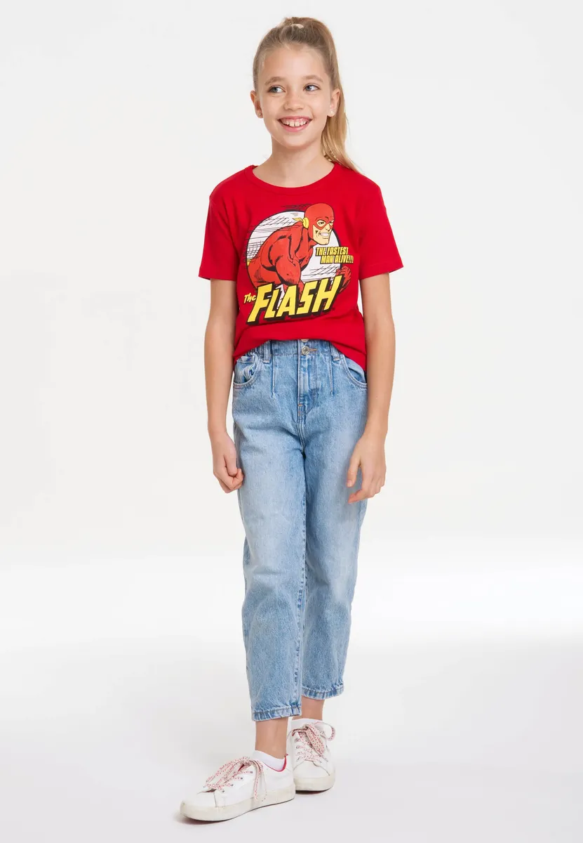 Футболка Logoshirt "Самый быстрый человек на свете" с классным принтом супергероя, красный — фото 2