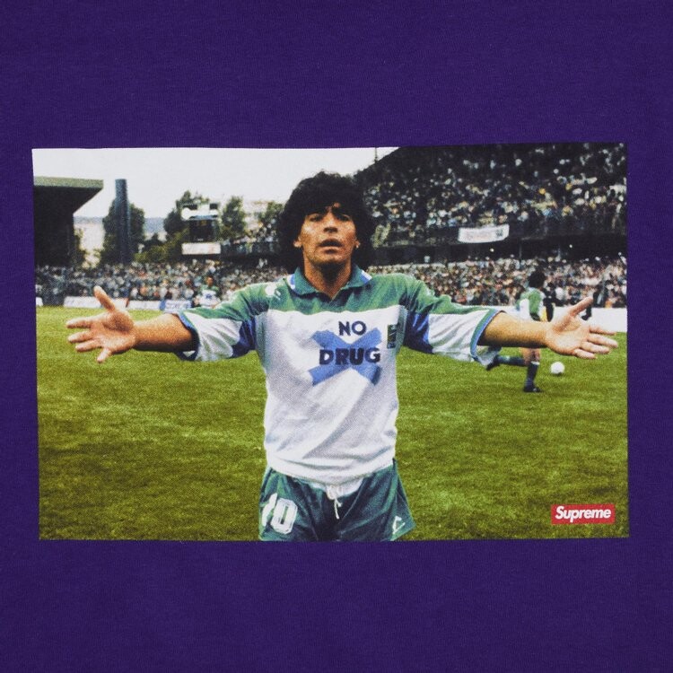 Футболка Supreme Maradona 'Purple', фиолетовый — фото 2