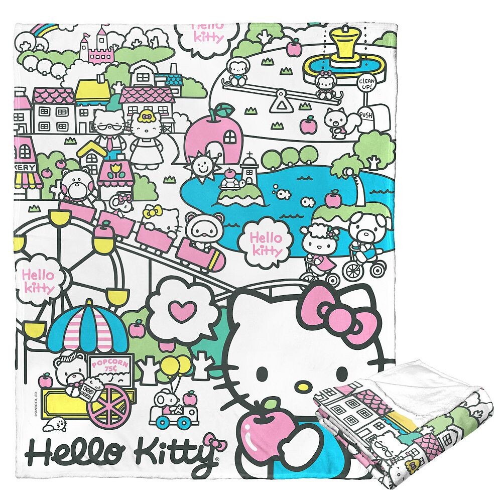 

Sanrio Hello Kitty Bustling Town шелковистое на ощупь плед Licensed Character, цвет Hello Kitty