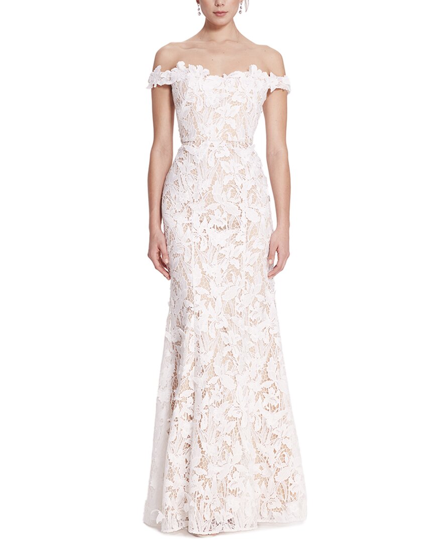 

Платье Marchesa Notte из гипюрового кружева, слоновая кость