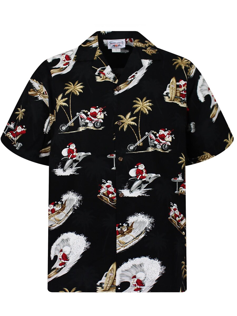 

Рубашка на пуговицах классического кроя Pacific Legend Christmas Turtles, черный